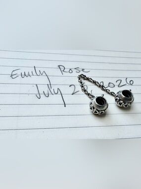 Authentic Pandora Sterling Silver Heart Safety Chain for Pandora Charm Bracelet